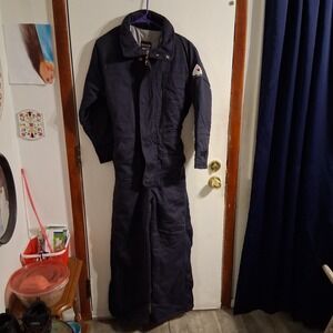 BULWARK CLC8NV Coverall: 36 cal/sq cm ATPV, Mens S Regular 36 in Max Chest/waist